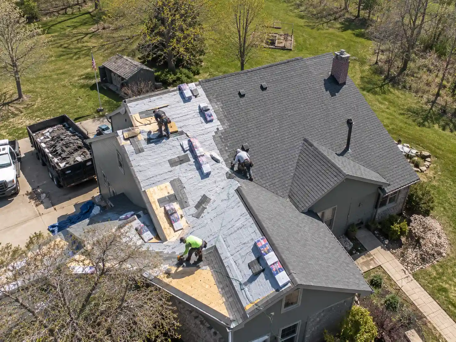 Roof installation in progress